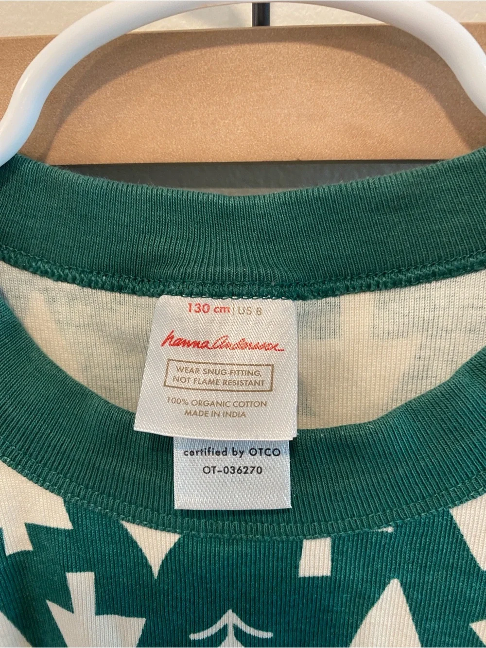 Holiday HannaJams Pajama Set kids 130 US 8 winter green Christmas tree print